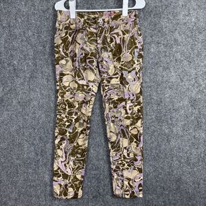 Pilcro The Wanderer Pants Womens Size 26 Green Metalic Marble Ankle skinny